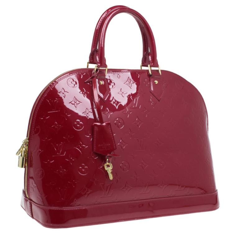Pre Owned Louis Vuitton Red Monogram Vernis Alma GM
