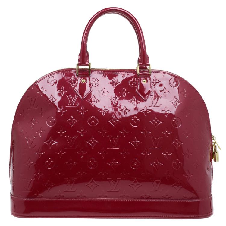 Pre Owned Louis Vuitton Red Monogram Vernis Alma GM