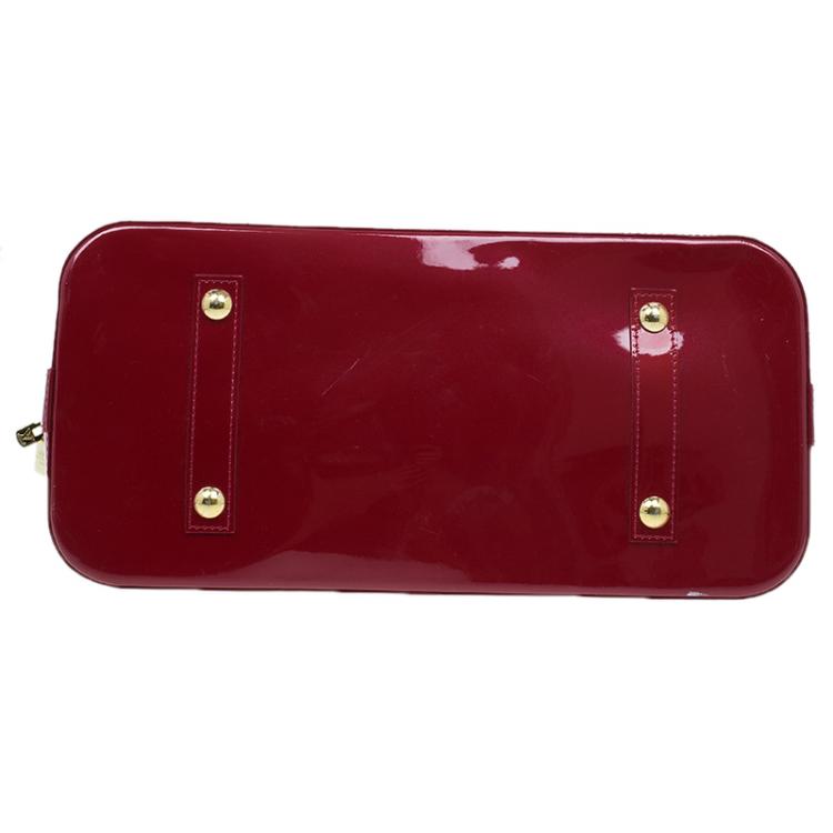 Pre Owned Louis Vuitton Red Monogram Vernis Alma GM