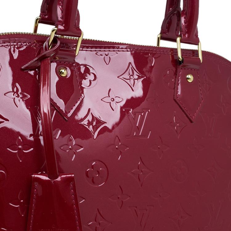Pre Owned Louis Vuitton Red Monogram Vernis Alma GM