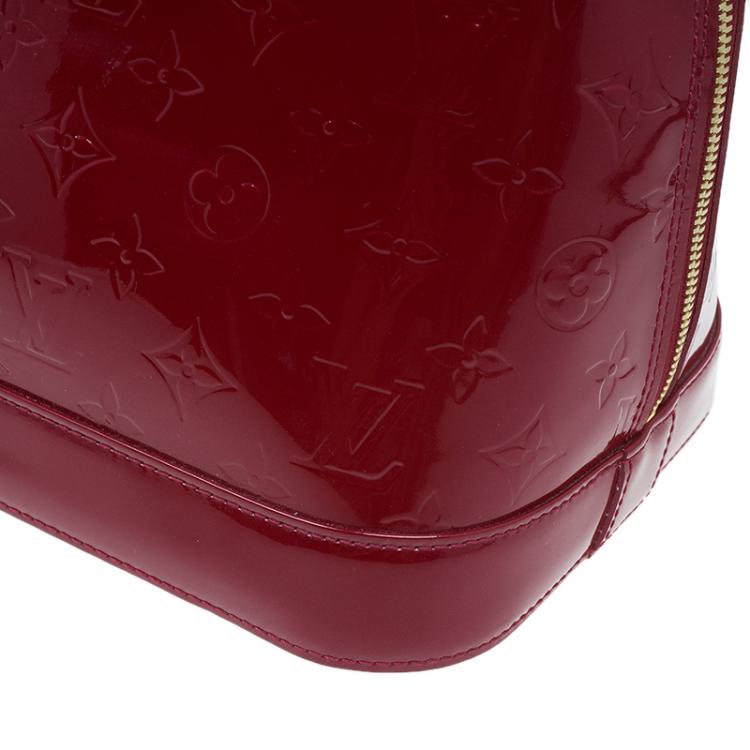 Pre Owned Louis Vuitton Red Monogram Vernis Alma GM