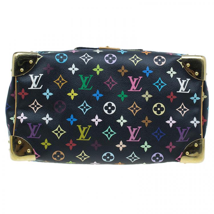 Pre Owned Louis Vuitton Black Multicolore Monogram Canvas Speedy 30