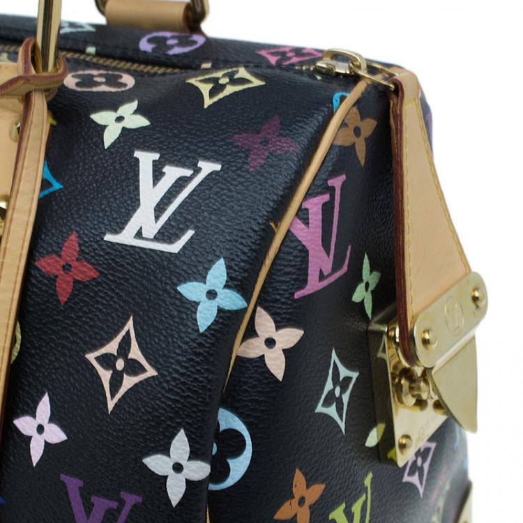 Pre Owned Louis Vuitton Black Multicolore Monogram Canvas Speedy 30