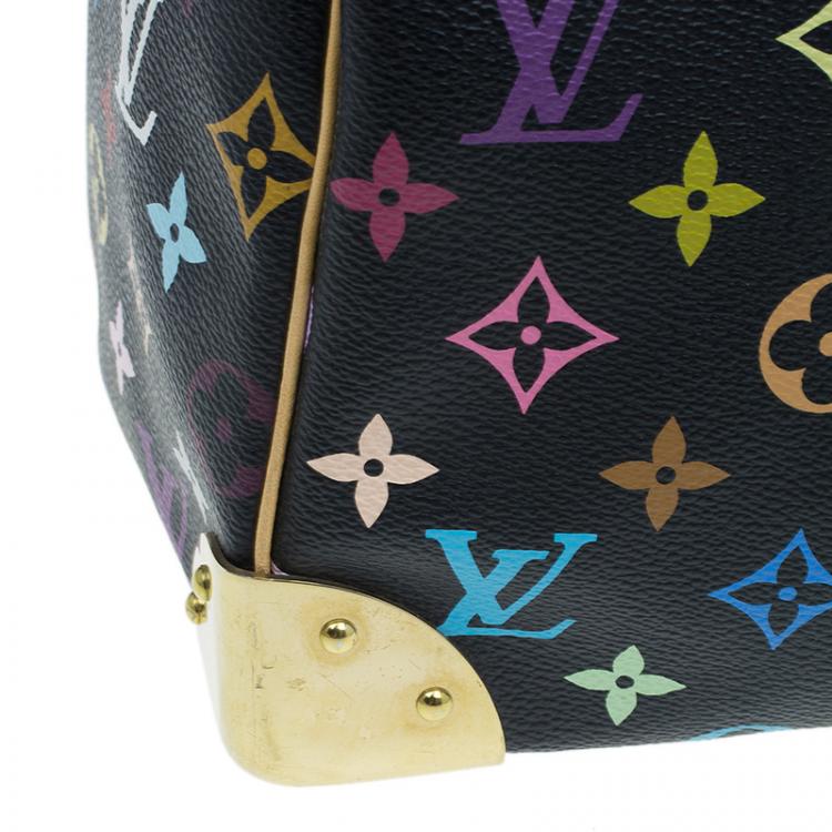 Pre Owned Louis Vuitton Black Multicolore Monogram Canvas Speedy 30