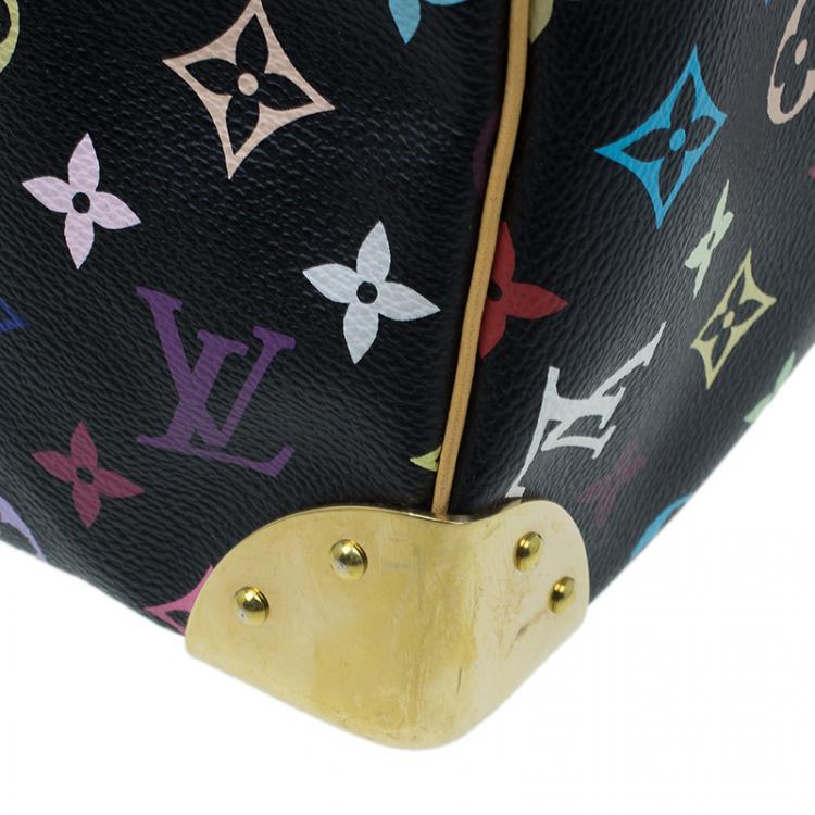 Pre Owned Louis Vuitton Black Multicolore Monogram Canvas Speedy 30
