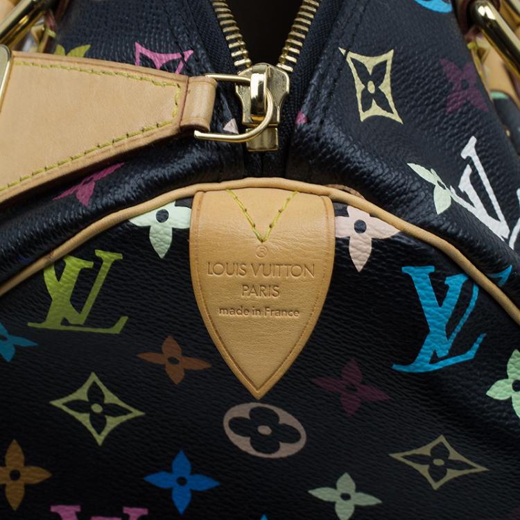 Pre Owned Louis Vuitton Black Multicolore Monogram Canvas Speedy 30