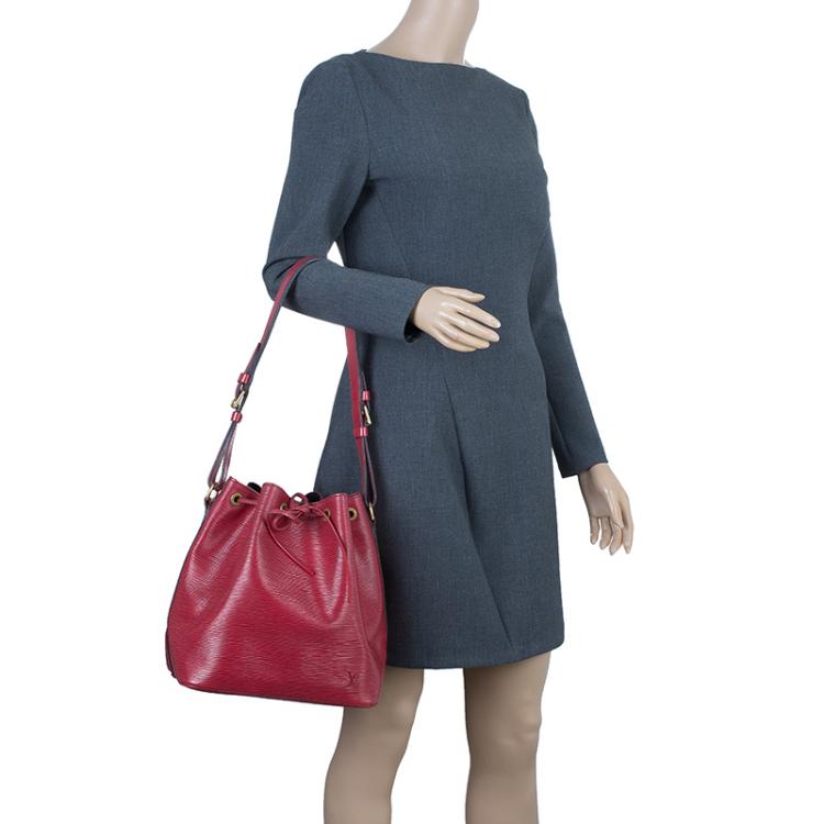 Louis Vuitton Epi Noe Shoulder Bag Bucket Bag Castilian Red