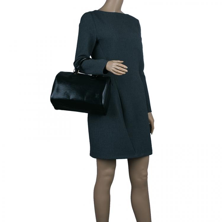Pre Owned Louis Vuitton Black Epi Speedy 25 Bag