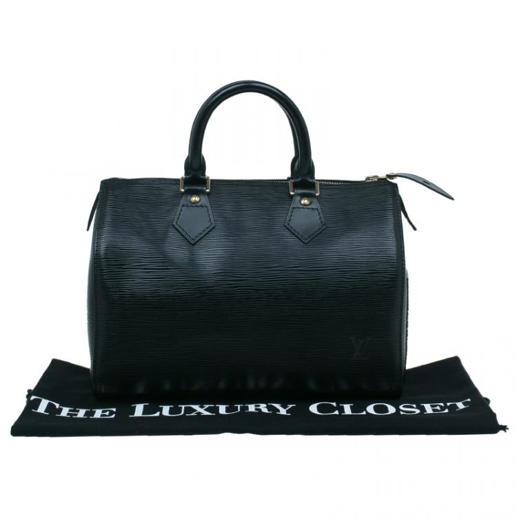 Pre Owned Louis Vuitton Black Epi Speedy 25 Bag