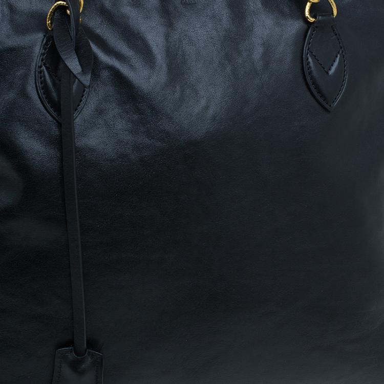 Pre Owned Louis Vuitton Black Cuir Boudoir Leather Lockit Chain Tote Bag