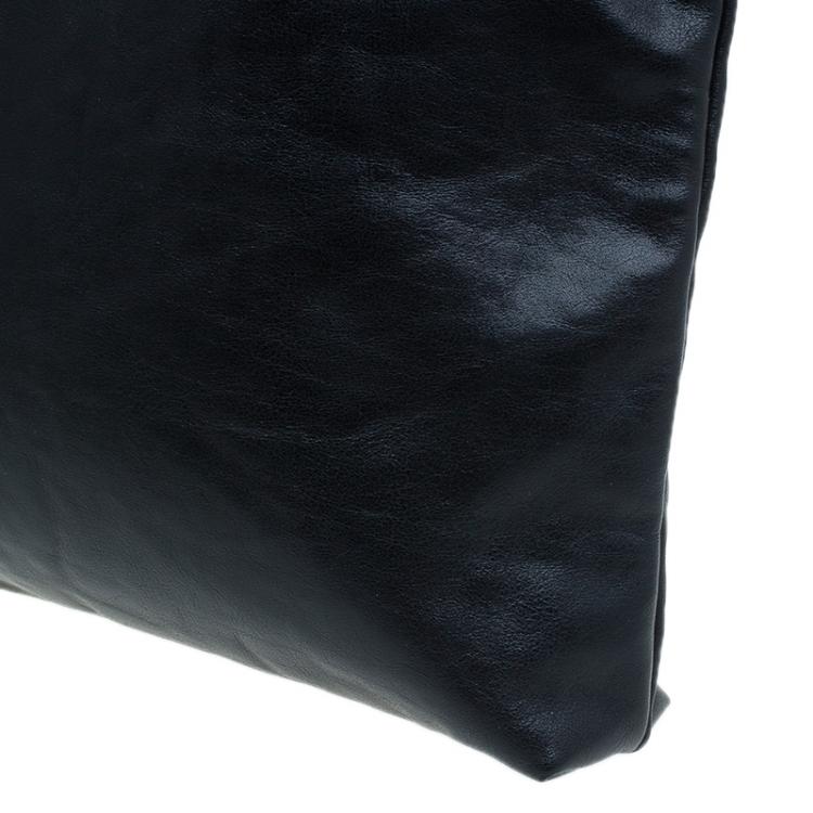 Pre Owned Louis Vuitton Black Cuir Boudoir Leather Lockit Chain Tote Bag