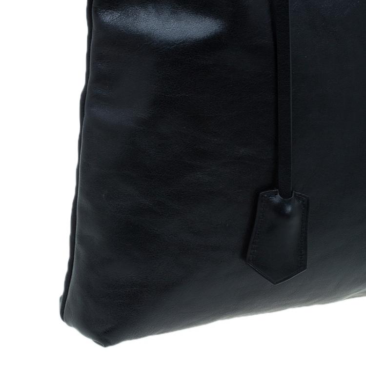 Pre Owned Louis Vuitton Black Cuir Boudoir Leather Lockit Chain Tote Bag