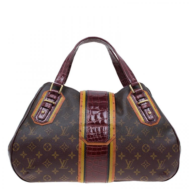 Pre Owned Louis Vuitton Monogram Limited Edition Bordeaux Mirage Griet Exotic Bag