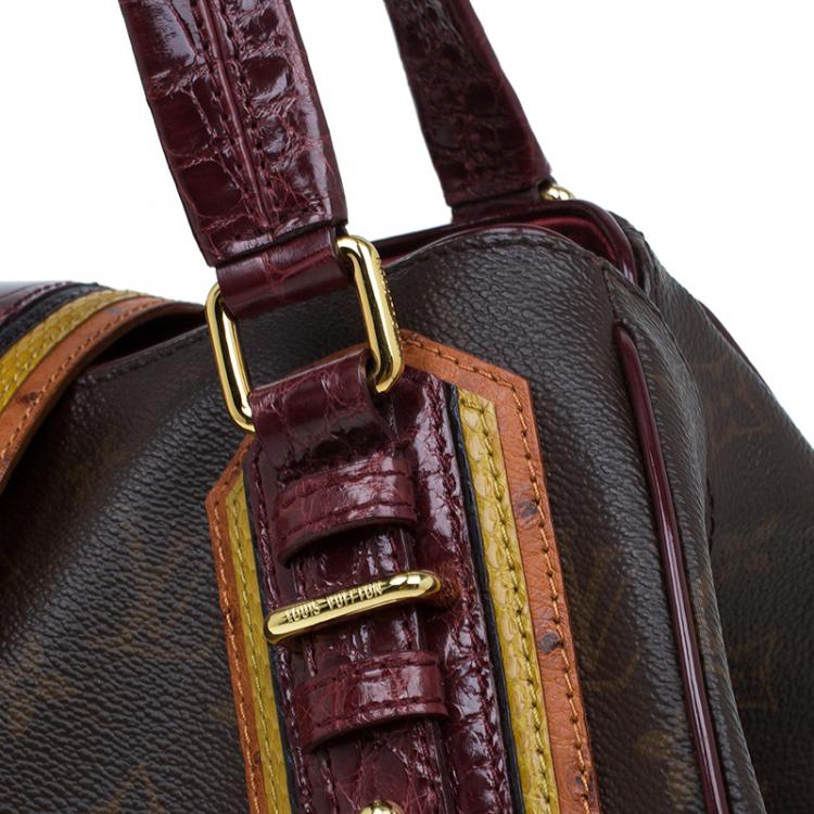 Pre Owned Louis Vuitton Monogram Limited Edition Bordeaux Mirage Griet Exotic Bag