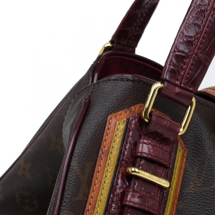 Pre Owned Louis Vuitton Monogram Limited Edition Bordeaux Mirage Griet Exotic Bag
