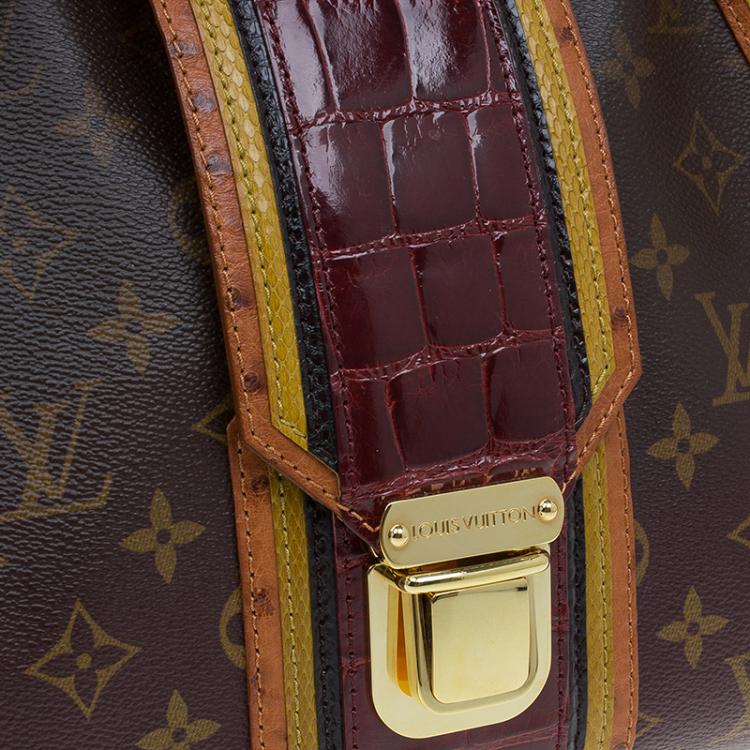 Pre Owned Louis Vuitton Monogram Limited Edition Bordeaux Mirage Griet Exotic Bag
