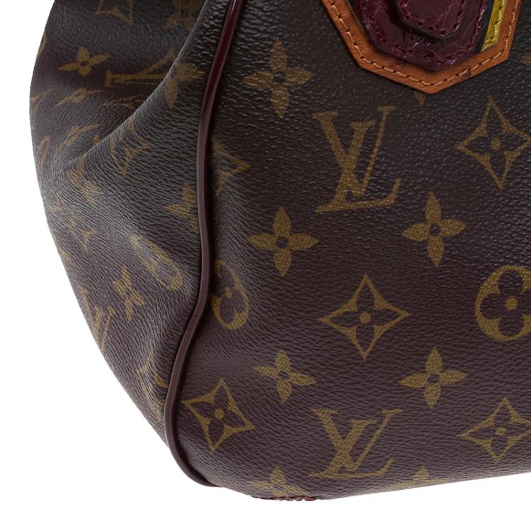 Pre Owned Louis Vuitton Monogram Limited Edition Bordeaux Mirage Griet Exotic Bag