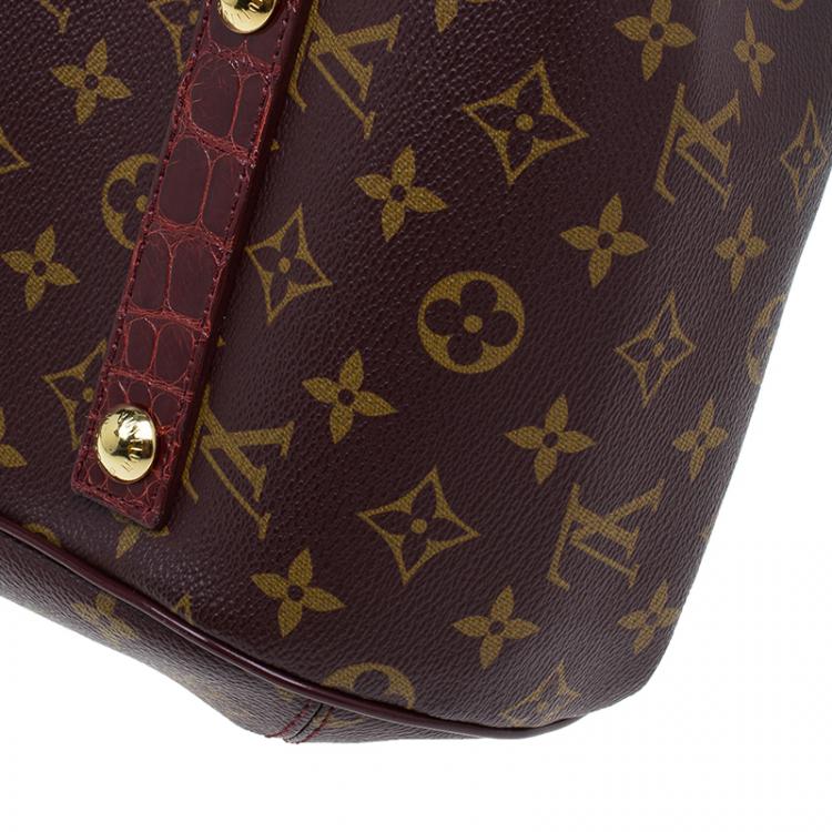 Pre Owned Louis Vuitton Monogram Limited Edition Bordeaux Mirage Griet Exotic Bag