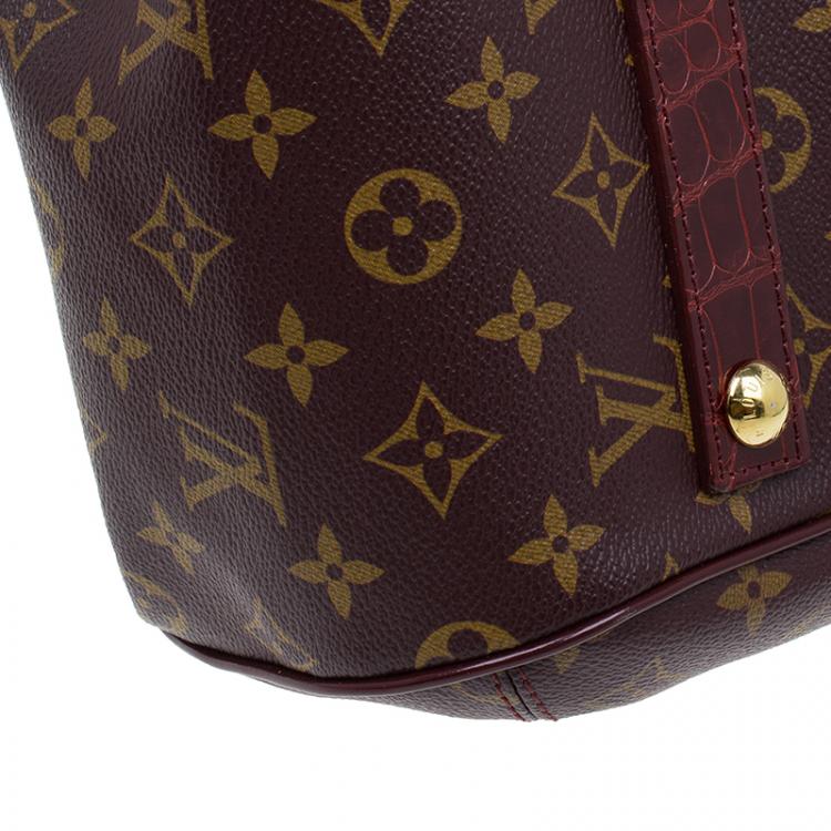 Pre Owned Louis Vuitton Monogram Limited Edition Bordeaux Mirage Griet Exotic Bag