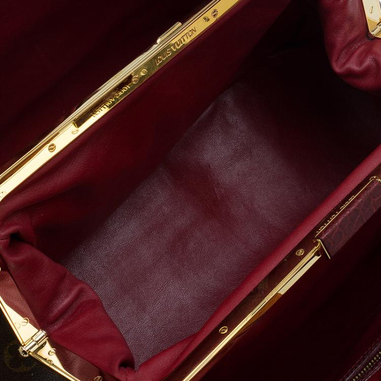 Pre Owned Louis Vuitton Monogram Limited Edition Bordeaux Mirage Griet Exotic Bag