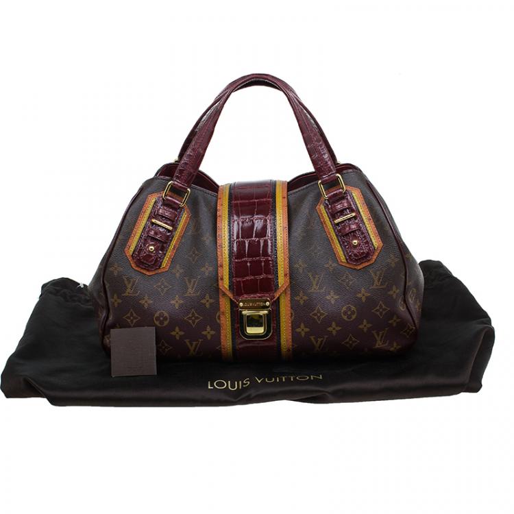 Pre Owned Louis Vuitton Monogram Limited Edition Bordeaux Mirage Griet Exotic Bag