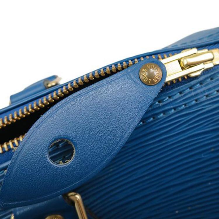 Pre Owned Louis Vuitton Toledo Blue Epi Leather Speedy 30