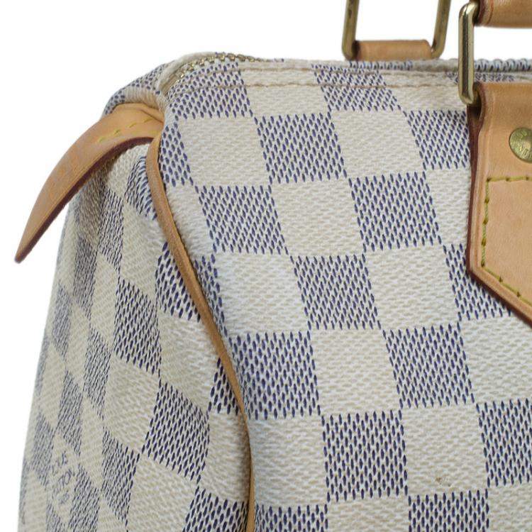 Pre Owned Louis Vuitton Damier Azur Canvas Speedy 25