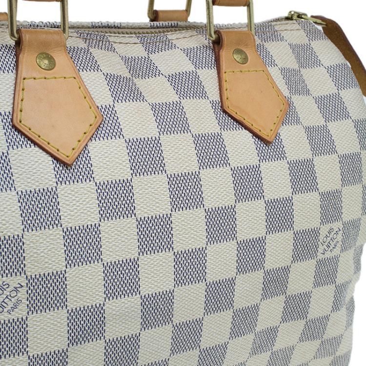 Pre Owned Louis Vuitton Damier Azur Canvas Speedy 25