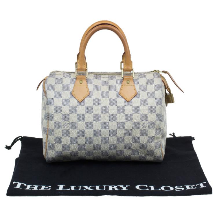 Pre Owned Louis Vuitton Damier Azur Canvas Speedy 25