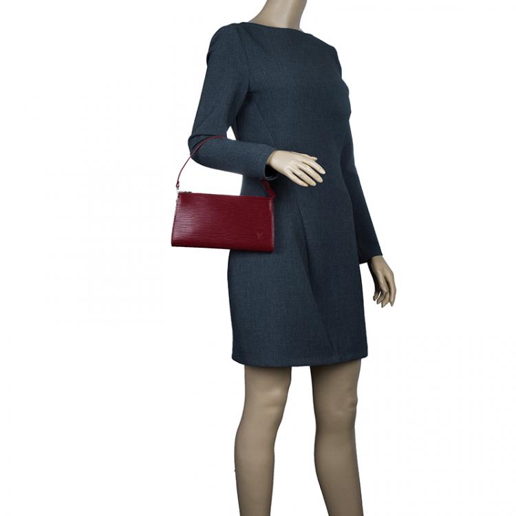 Louis Vuitton Red EPI Leather Soufflot Bag w/o Accessories Pochette