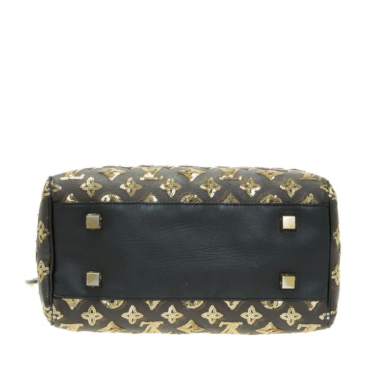 Pre Owned Louis Vuitton Limited Edition Gold Monogram Eclipse Speedy 28