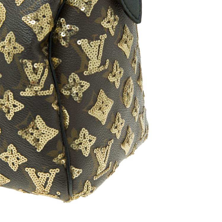 Pre Owned Louis Vuitton Limited Edition Gold Monogram Eclipse Speedy 28