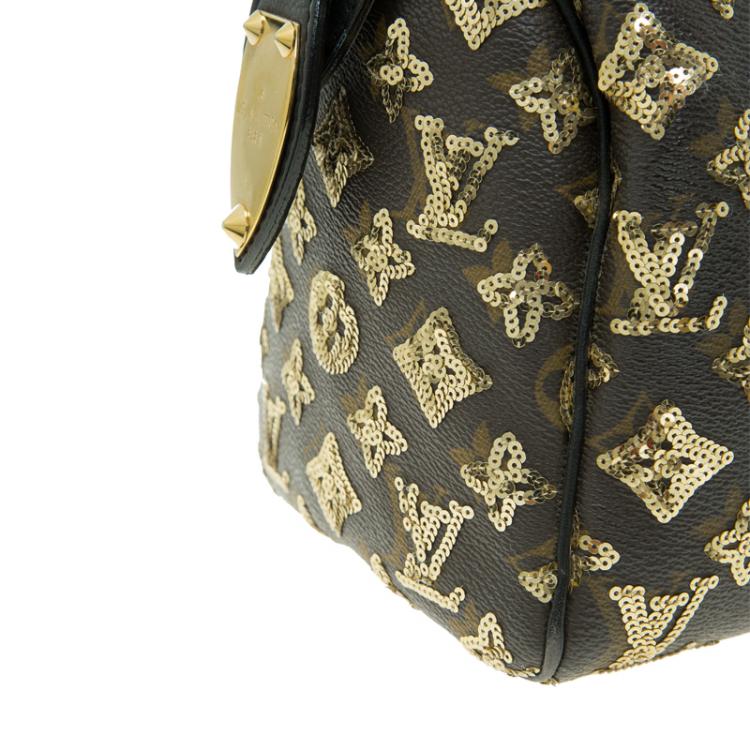 Pre Owned Louis Vuitton Limited Edition Gold Monogram Eclipse Speedy 28