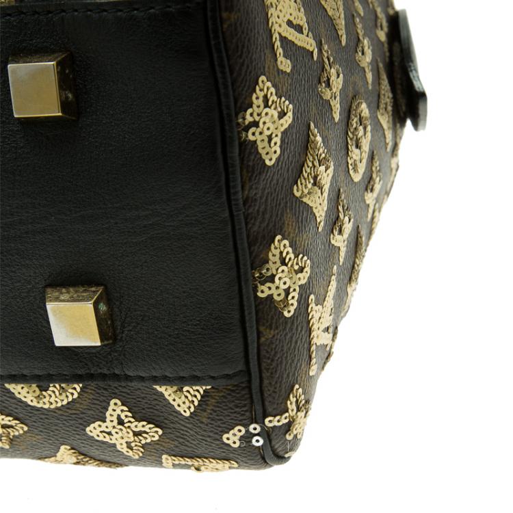 Pre Owned Louis Vuitton Limited Edition Gold Monogram Eclipse Speedy 28