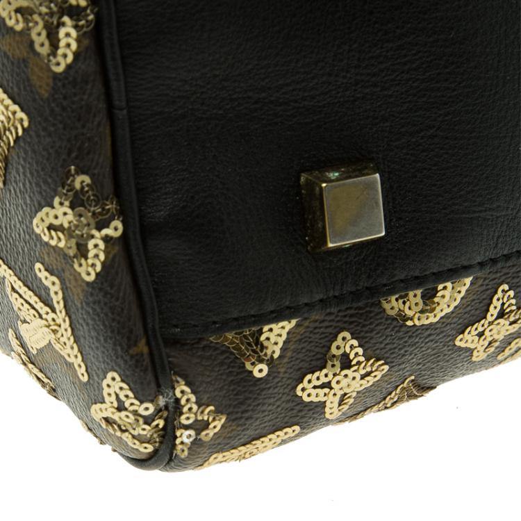 Pre Owned Louis Vuitton Limited Edition Gold Monogram Eclipse Speedy 28