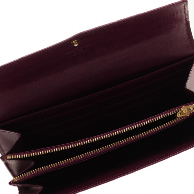 Louis Vuitton Vernis Leather Monogram Credit Card Wallet Burgundy