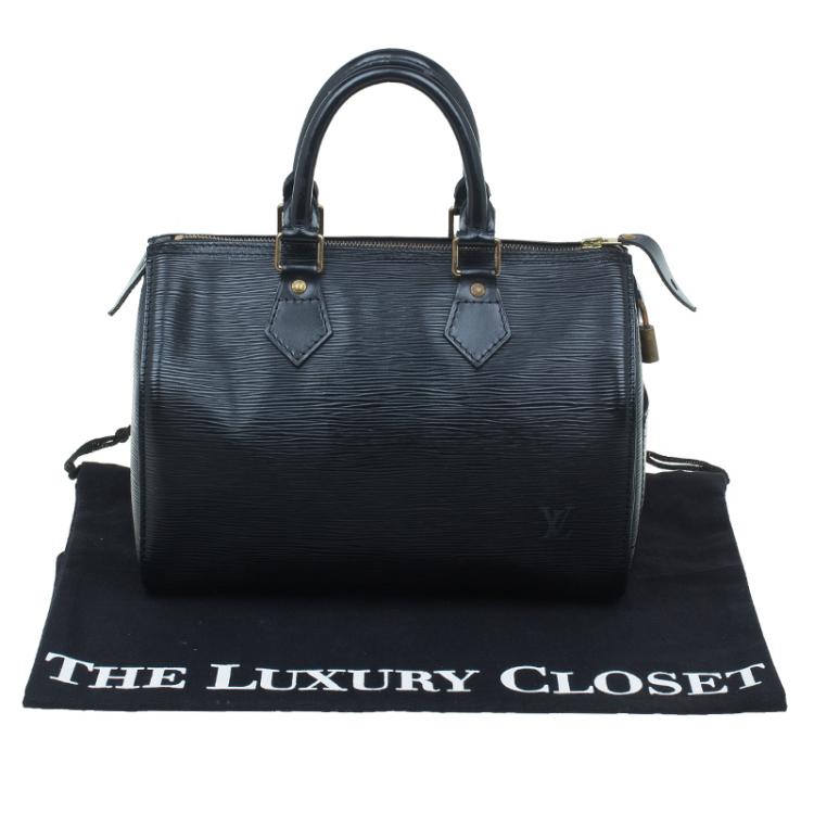 Pre Owned Louis Vuitton Black Epi Leather Speedy 25