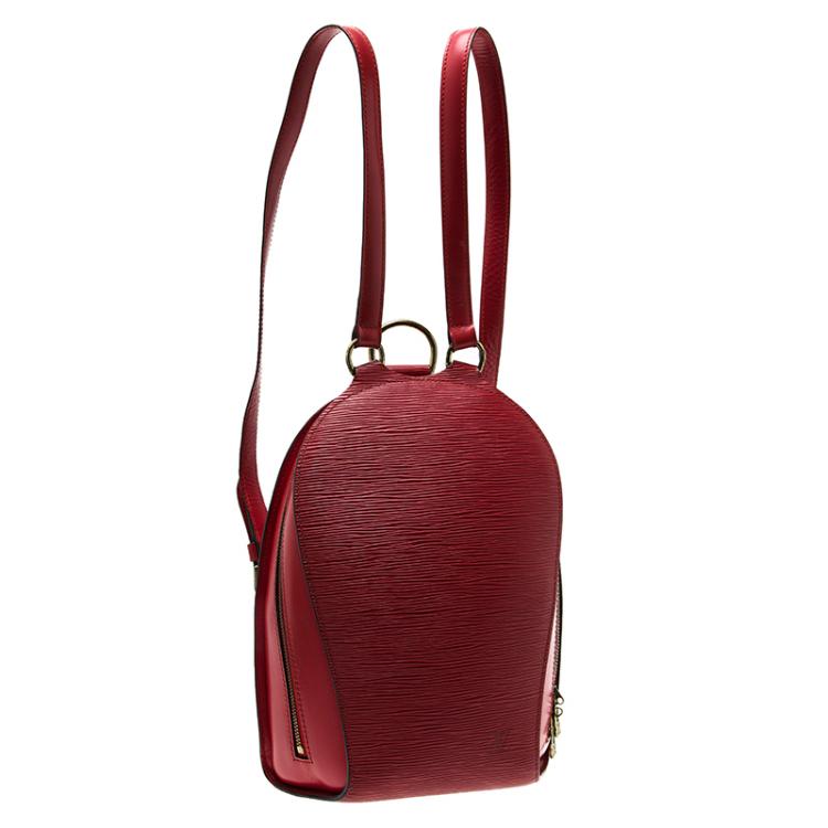 Pre Owned Louis Vuitton Red Epi Leather Mabillon Backpack Bag