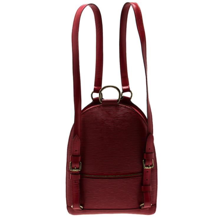 Pre Owned Louis Vuitton Red Epi Leather Mabillon Backpack Bag