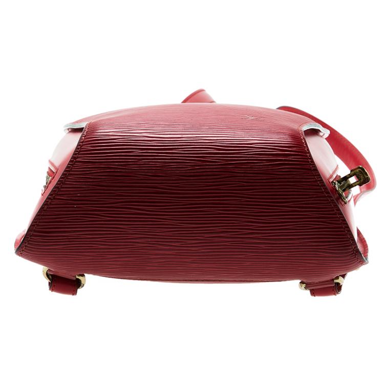 Pre Owned Louis Vuitton Red Epi Leather Mabillon Backpack Bag
