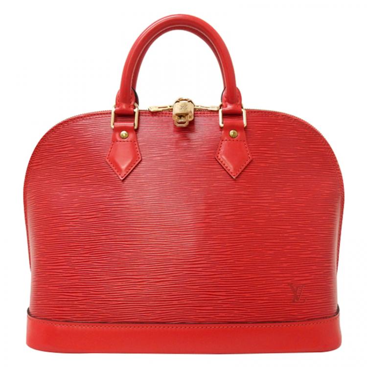 Louis Vuitton Alma Small Model Handbag in Red Epi Leather