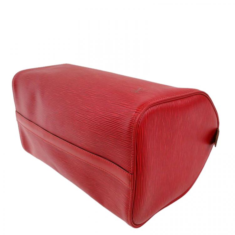 Pre Owned Louis Vuitton Red Epi Leather Speedy 30