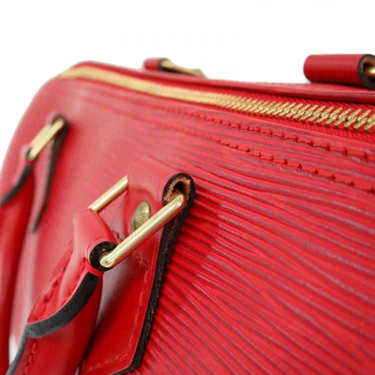 Pre Owned Louis Vuitton Red Epi Leather Speedy 30