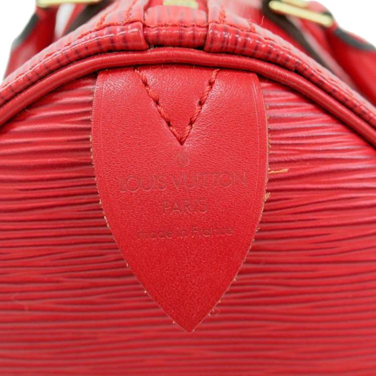 Pre Owned Louis Vuitton Red Epi Leather Speedy 30