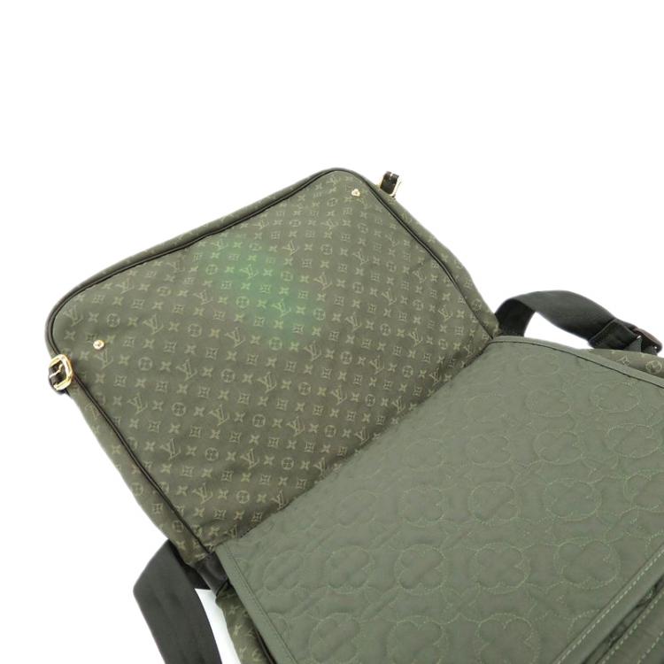 Pre Owned Louis Vuitton Khaki Monogram Mini Lin Sac Maman Messenger Bag
