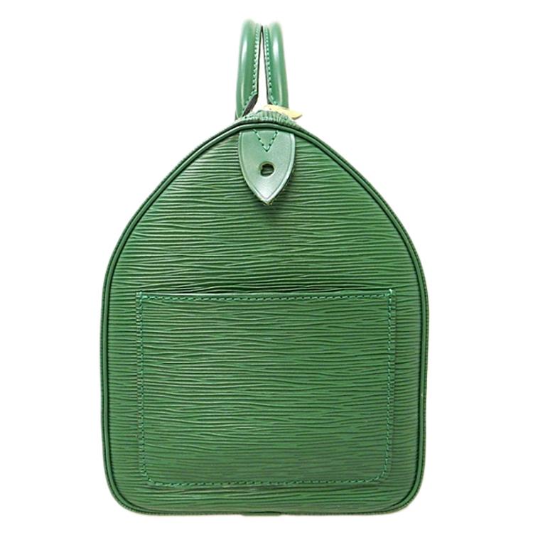Pre Owned Louis Vuitton Borneo Green Epi Leather Speedy 30