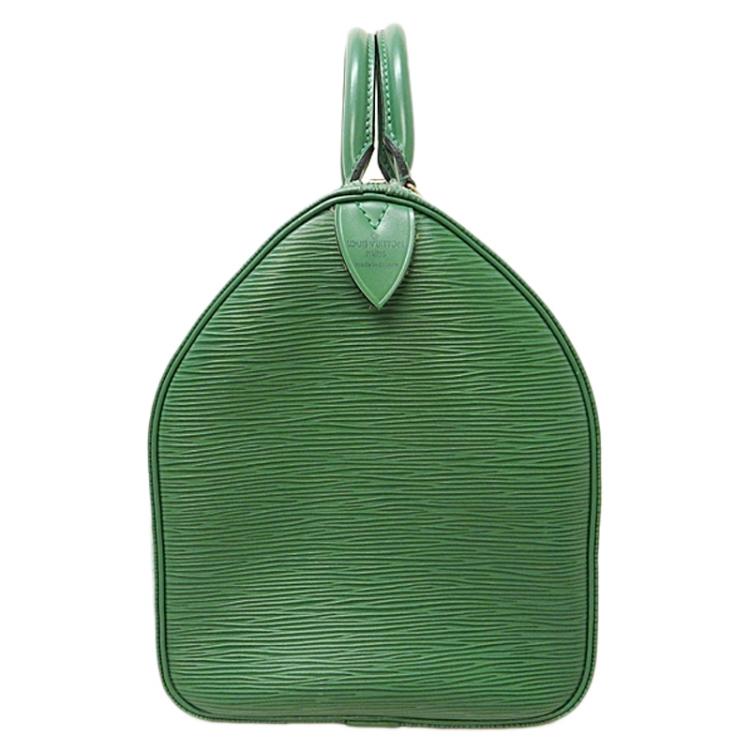 Pre Owned Louis Vuitton Borneo Green Epi Leather Speedy 30