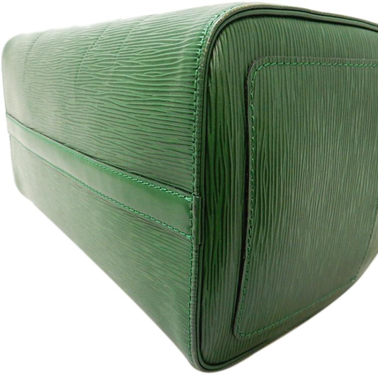 Pre Owned Louis Vuitton Borneo Green Epi Leather Speedy 30