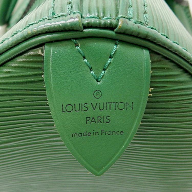 Pre Owned Louis Vuitton Borneo Green Epi Leather Speedy 30