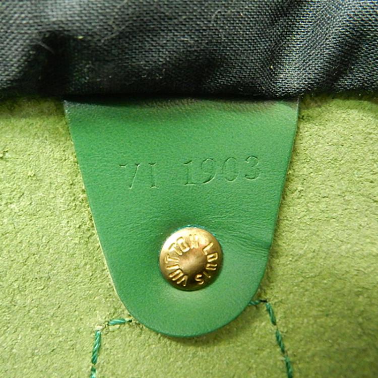 Pre Owned Louis Vuitton Borneo Green Epi Leather Speedy 30